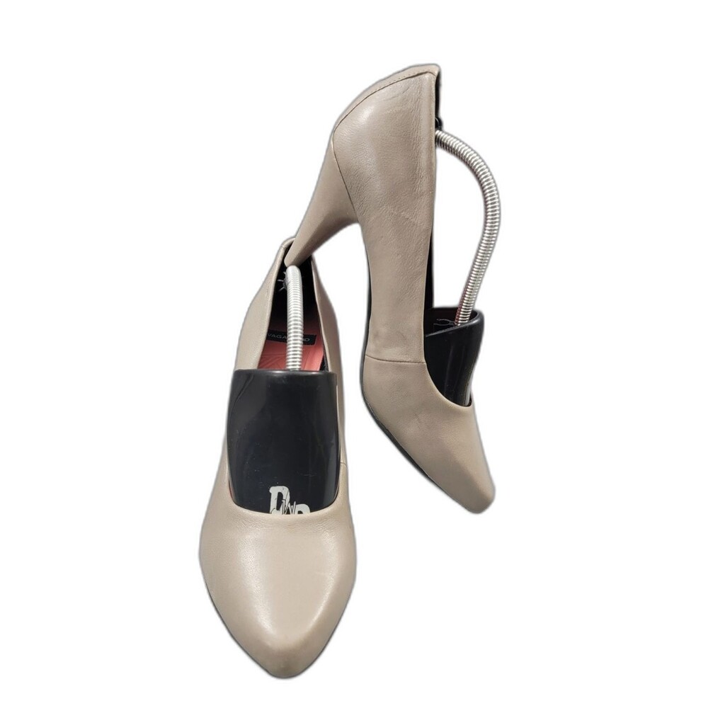 Vagabond Classic Beige Leather Almond Toe Pump  4'' Office Heels Women's 41 EUR
